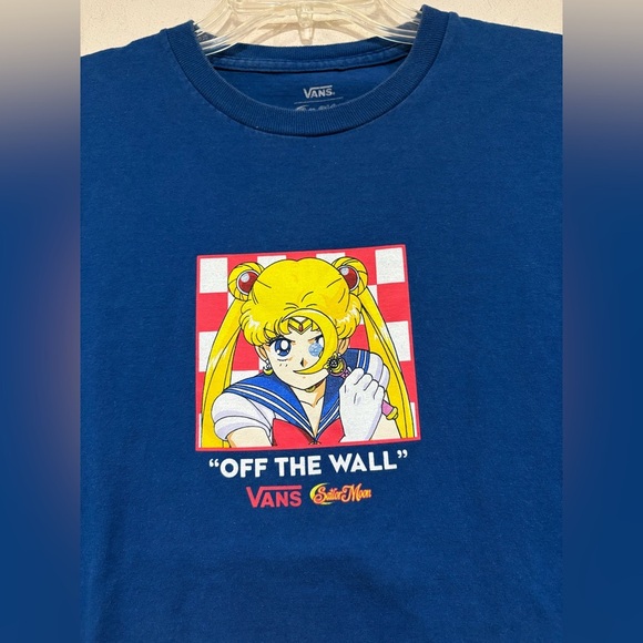 Vans x Sailor Moon Pretty Guardian Shirt Adult M Blue Short Sleeve Mens - Picture 2 of 4